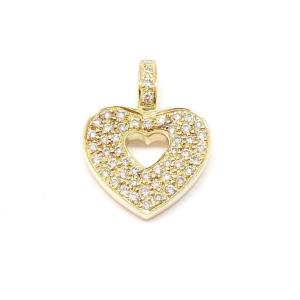 Pendentif Coeur Poiray Diamants Or Jaune 18 Carats
