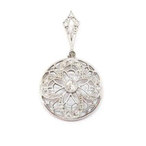 Art Deco Diamonds 18k White Gold Pendant