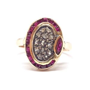 Ruby Diamonds 14k Rose Gold Ring