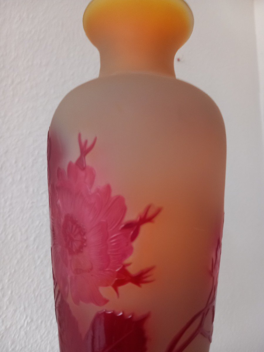 Gallé Vase With Roses-photo-2