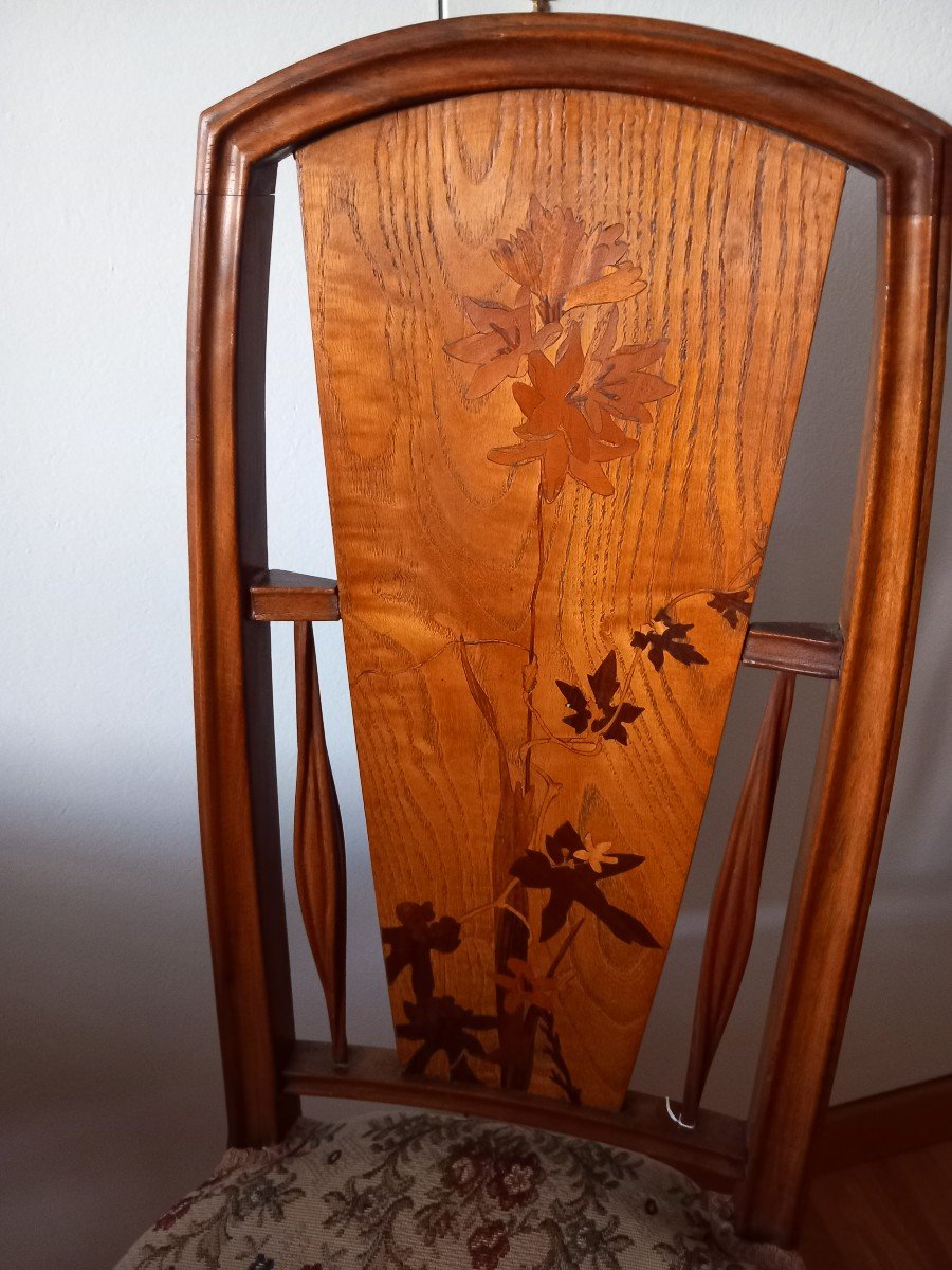Chaise Marqueterie De Louis Majorelle-photo-4