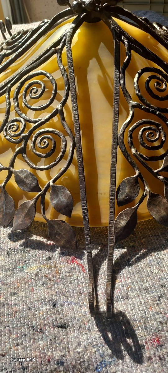Edgar Brandt Daum Nancy Art Deco Chandelier-photo-1