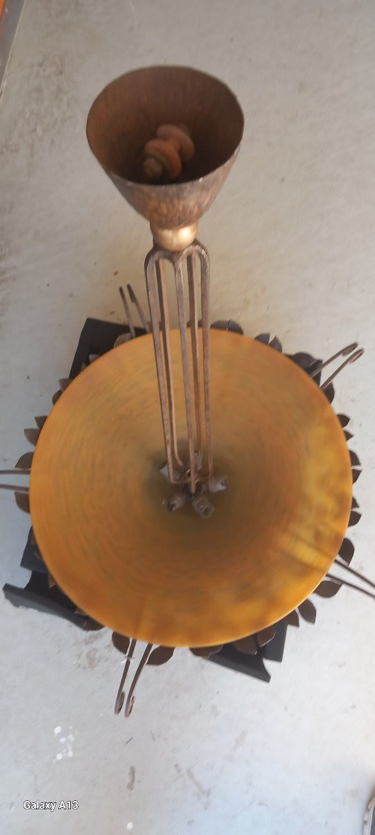 Edgar Brandt Daum Nancy Art Deco Chandelier-photo-2