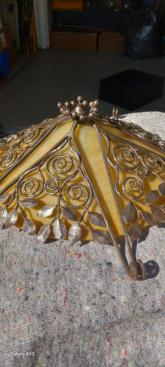 Edgar Brandt Daum Nancy Art Deco Chandelier