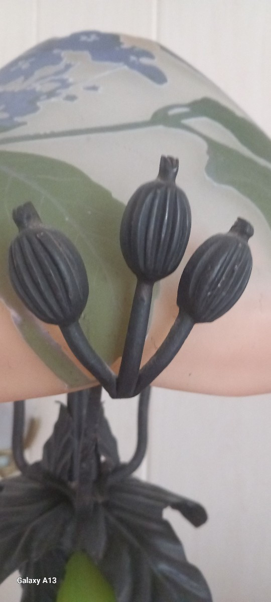 Rare Gallé Umbel Lamp-photo-3