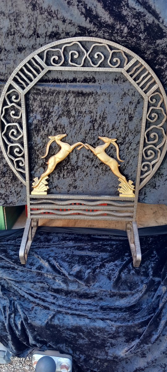 Art Deco Wrought-iron Fireplace Screen