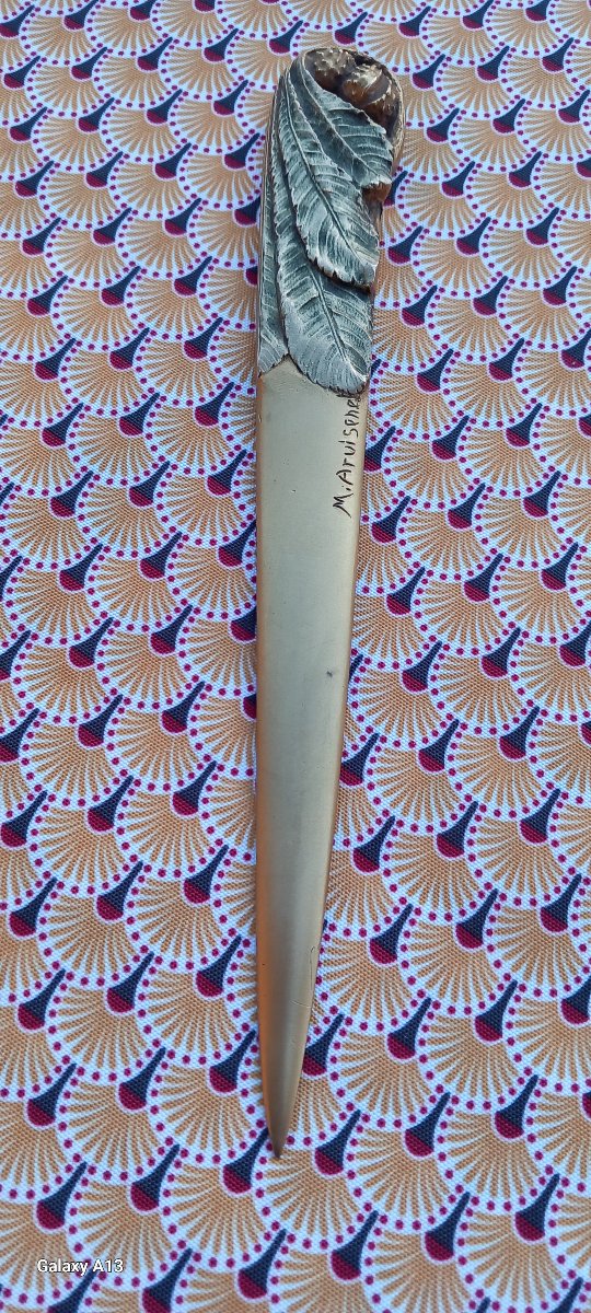 Art Nouveau Paper Cutter With Chestnut Motifs-photo-2