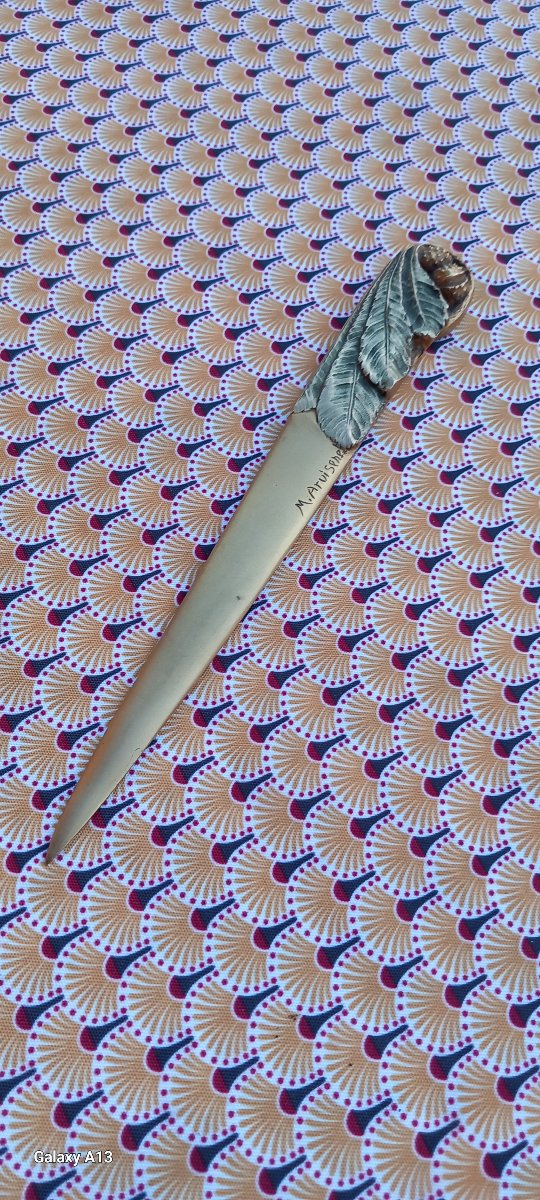 Art Nouveau Paper Cutter With Chestnut Motifs-photo-4