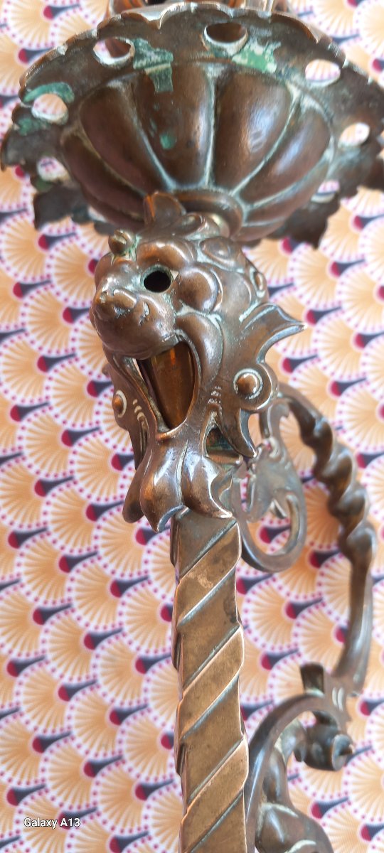 "carpe Diem" Candlestick, Ernest Georg Zimmermann Foundry, 19th Century, 1842, Freemasons-photo-2