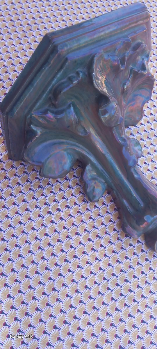 Art Nouveau console gres  flammés ginkgo biloba-photo-6