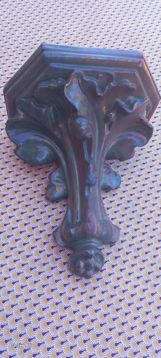 Art Nouveau console gres  flammés ginkgo biloba