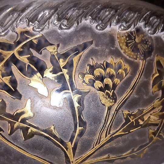 Daum victor Saglier coupe gravure acide , métal argnté-photo-1