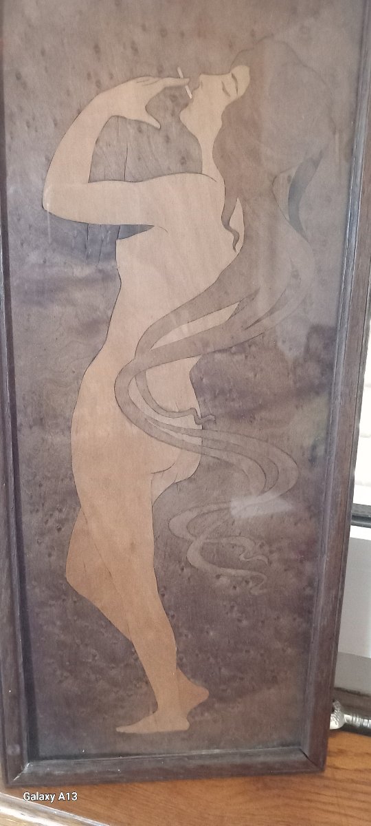 Art Nouveau Marquetry By B. Hartmann, 1865–1945