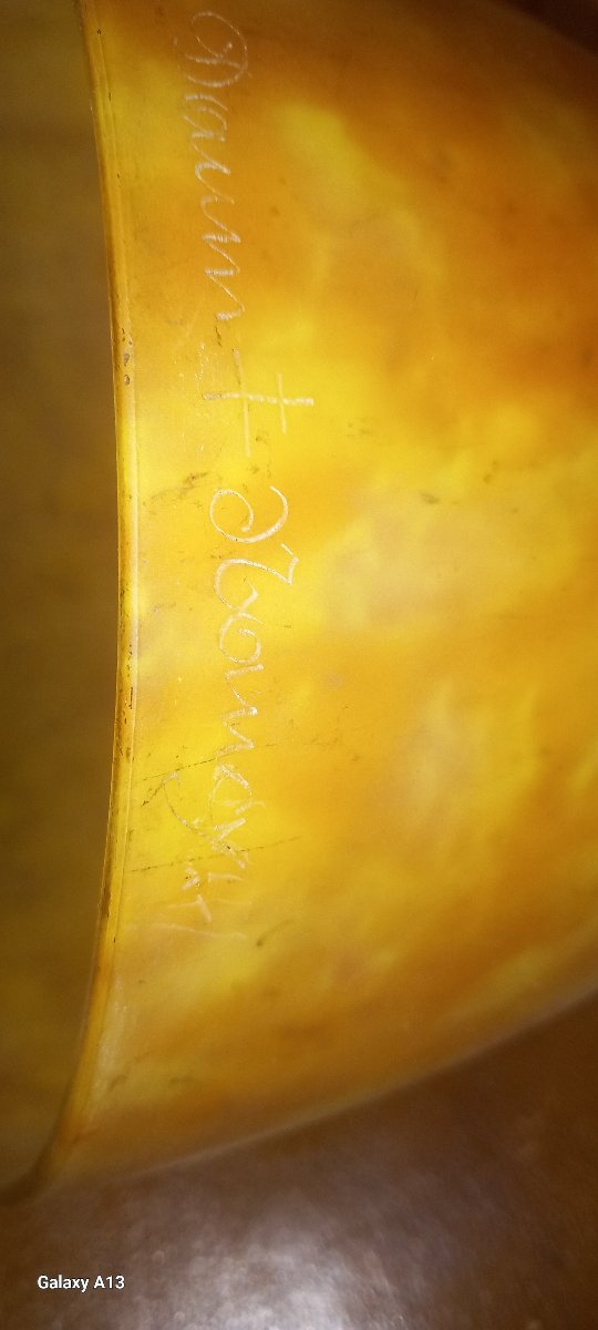 Daum Nancy Lamp, Signed Daum, Bronze, P. Lucas-photo-3