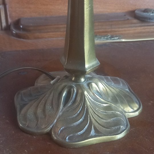 Daum Nancy Lamp, Signed Daum, Bronze, P. Lucas-photo-1