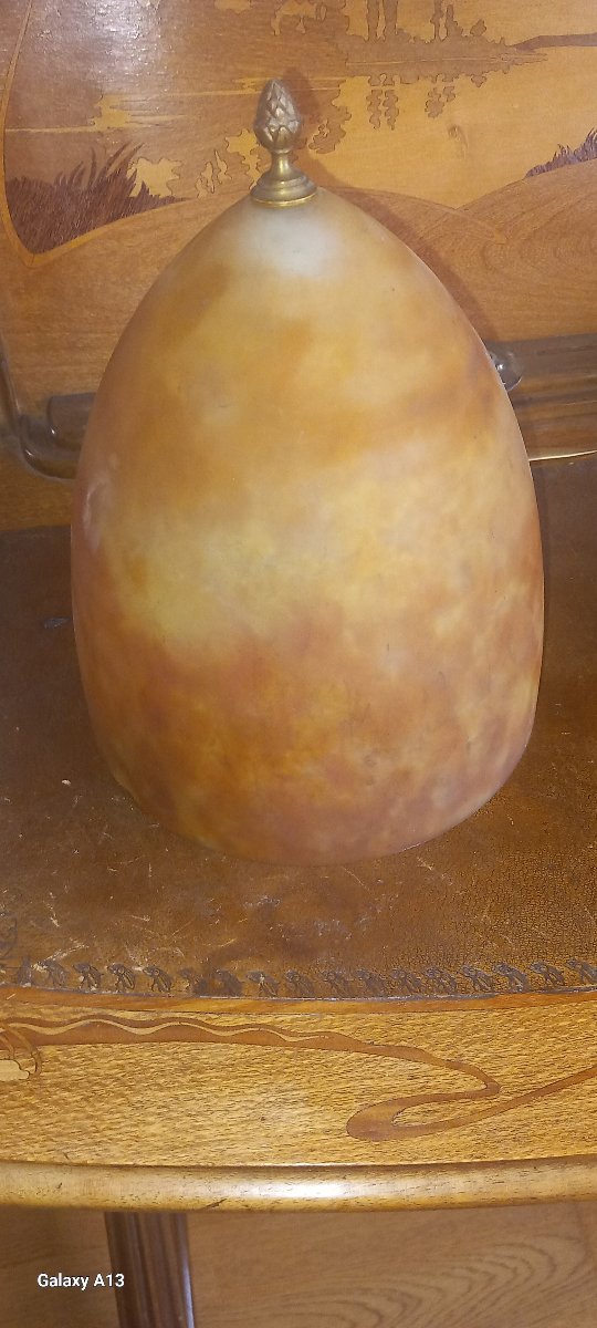 Daum Nancy Lamp, Signed Daum, Bronze, P. Lucas-photo-8