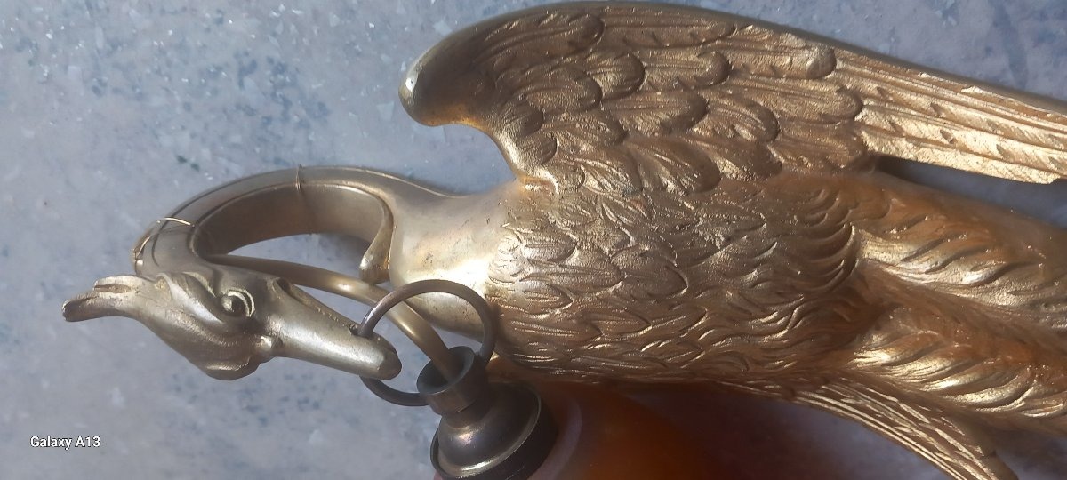 Daum Nancy applique en bronze héron .-photo-2