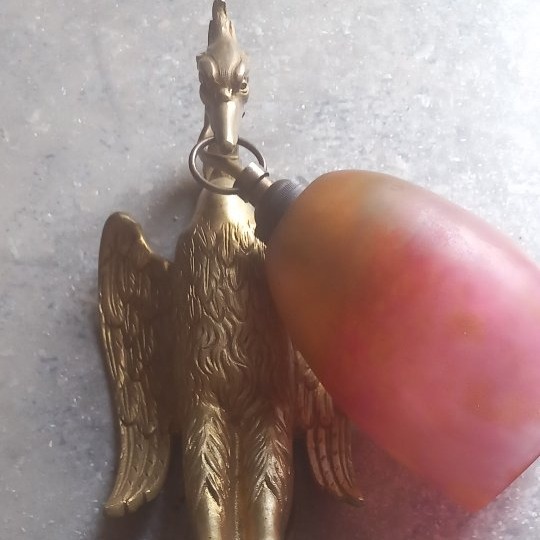 Daum Nancy applique en bronze héron .-photo-6