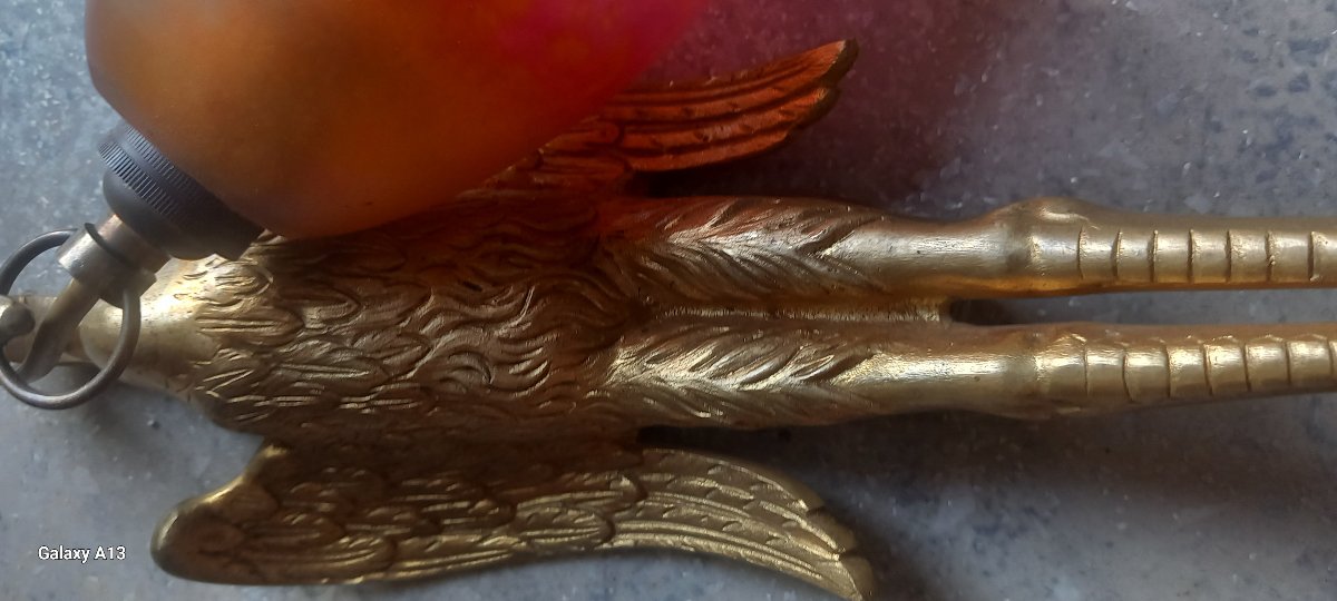 Daum Nancy applique en bronze héron .-photo-7