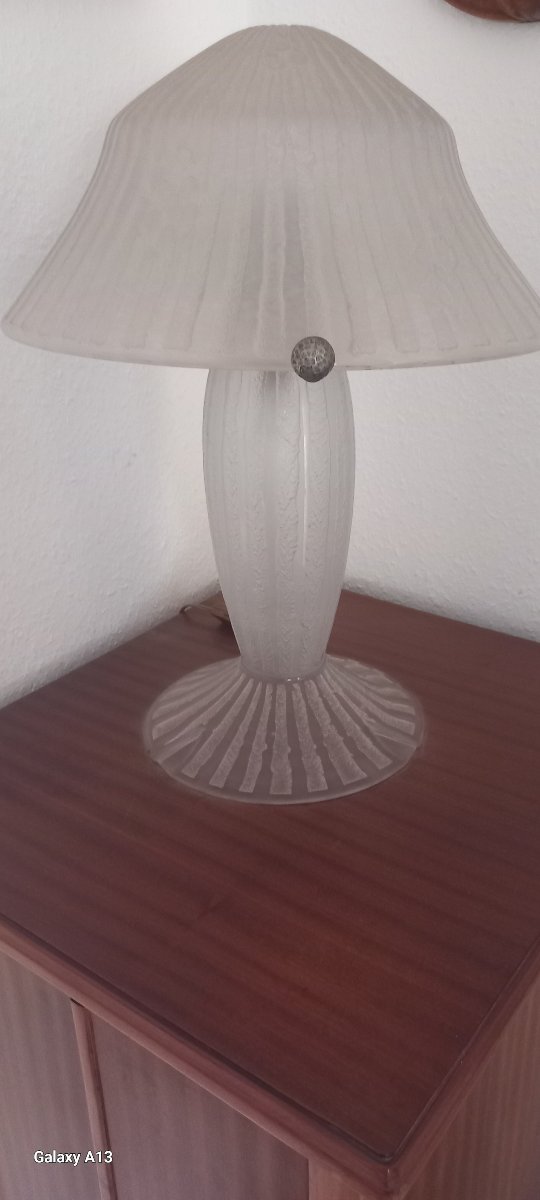 Daum Nancy lampe champignon art déco gravure acide