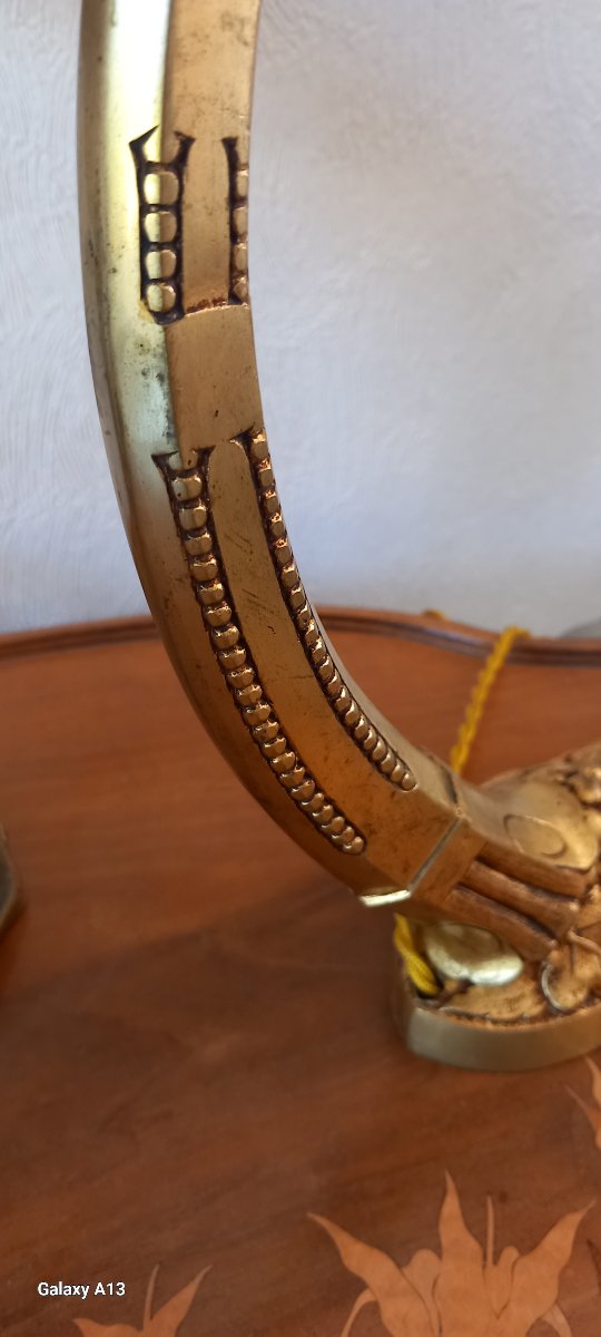 Le Verre Français Charder Schneider C.Ranc lampe bronze-photo-4