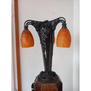 Rare Lampe édgar Brandt et Daum Nancy