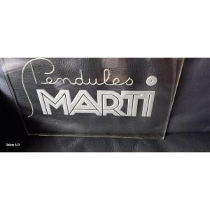 Advertising,glass Plate St. Gobain Marti Clocks