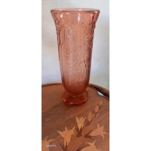 Schneider Le Verre Français Charder vase art déco gravure acide