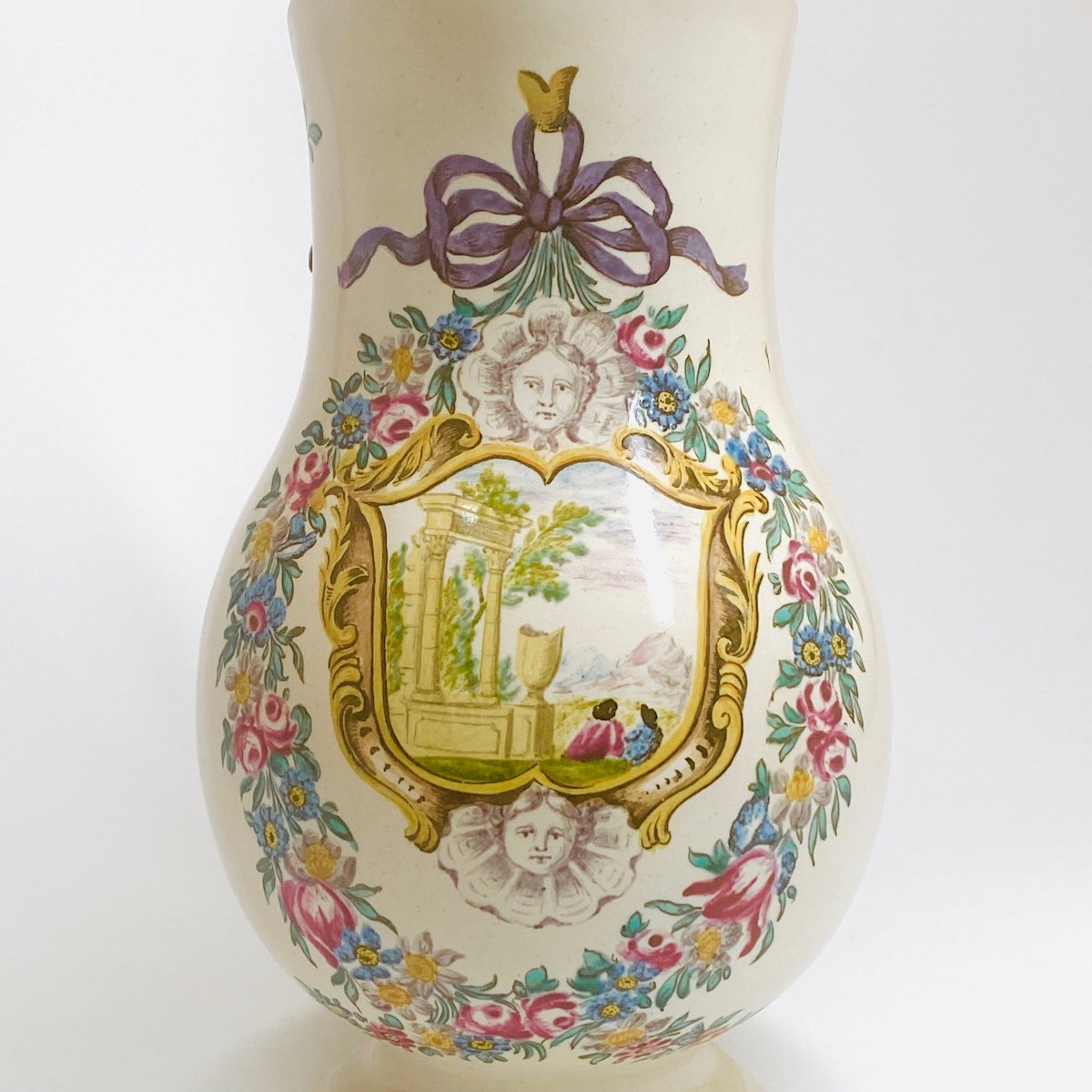 Meillonnas Or Sceaux? Ewer Attributed To The Painter Protais Pidoux - Eighteenth Century-photo-1