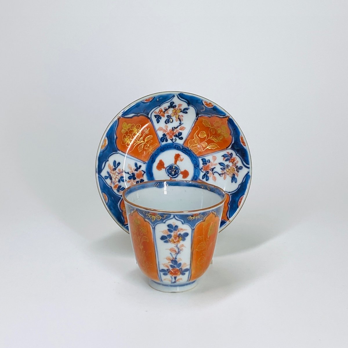 Chine - Gobelet et sa soucoupe à décor Imari - XVIIIe siècle-photo-4