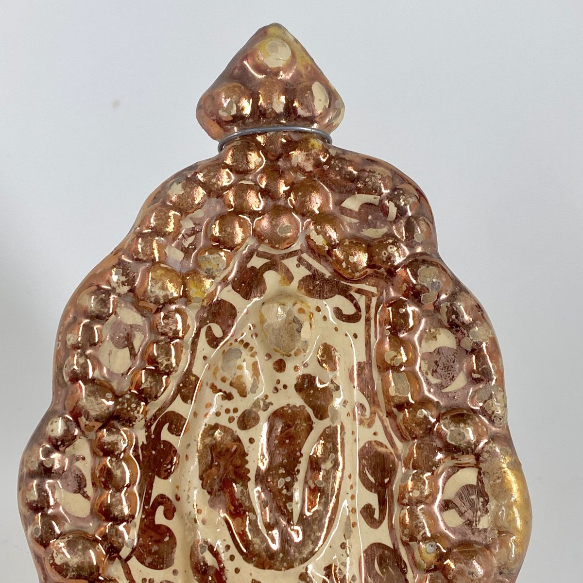 Hispano-moorish Earthenware Holy Water Stoup - Manises - End Of The 17th Century-photo-3
