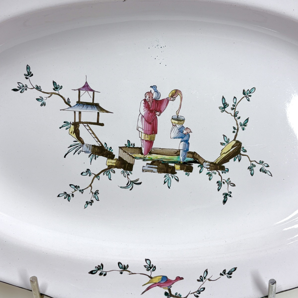 Marseille Earthenware Dish (veuve Perrin Factory) - Chinese Decoration - Eighteenth Century -photo-2