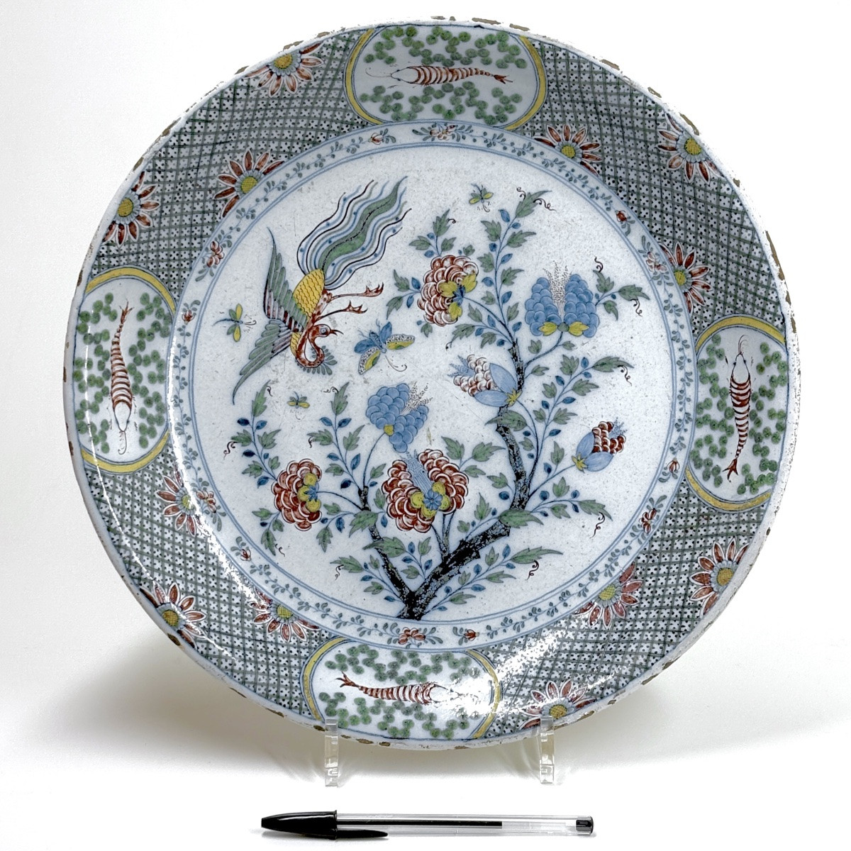 Large Rouen Earthenware Platter - Eighteenth Century-photo-3