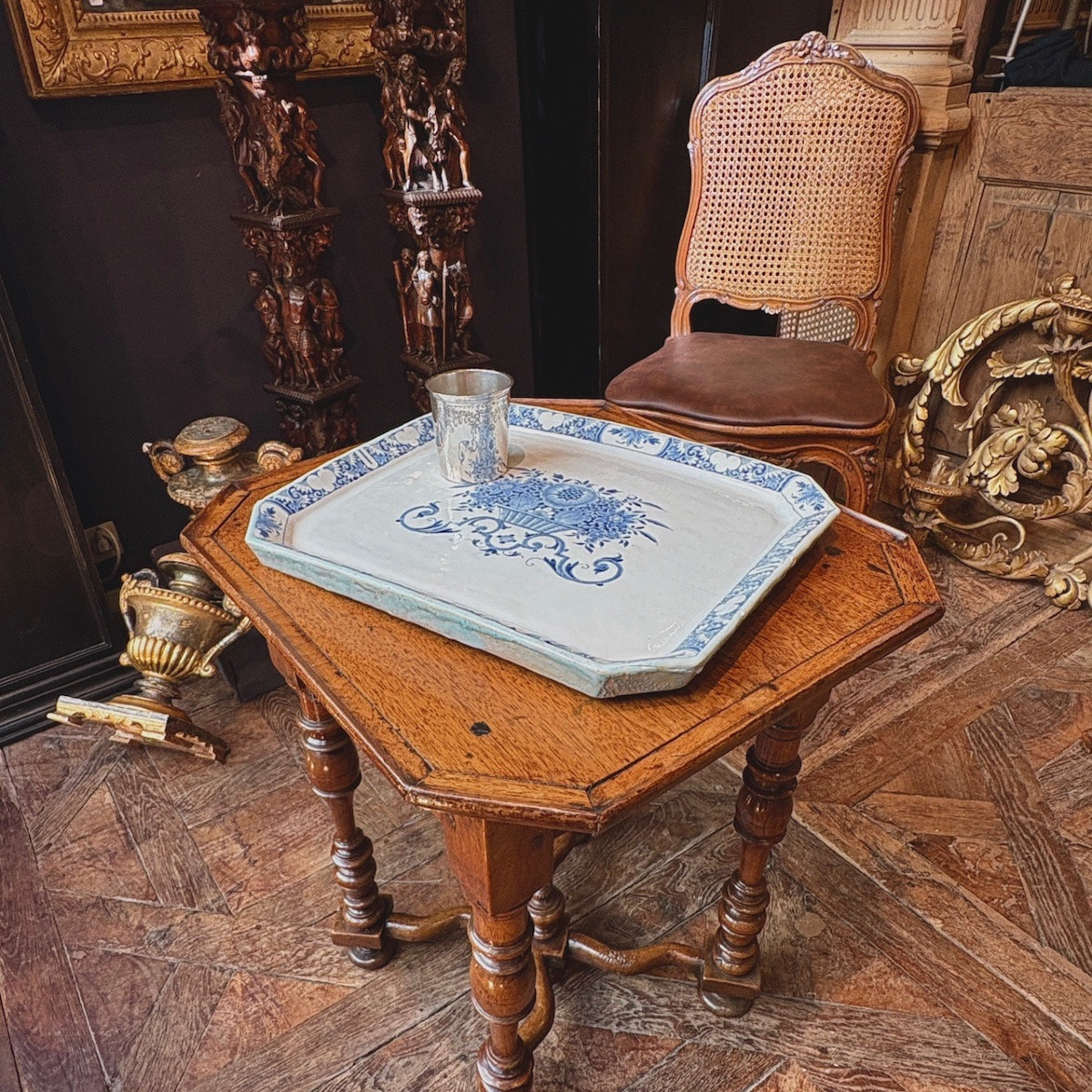 Rouen Faience Cabaret Table Top - First Half Of The 18th Century-photo-1