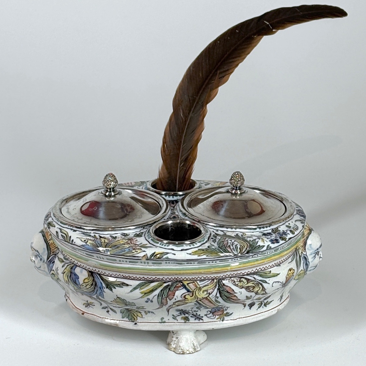 Lyon Faience Oil Cruet Mounted As A Writing Desk - Eighteenth Century-photo-3