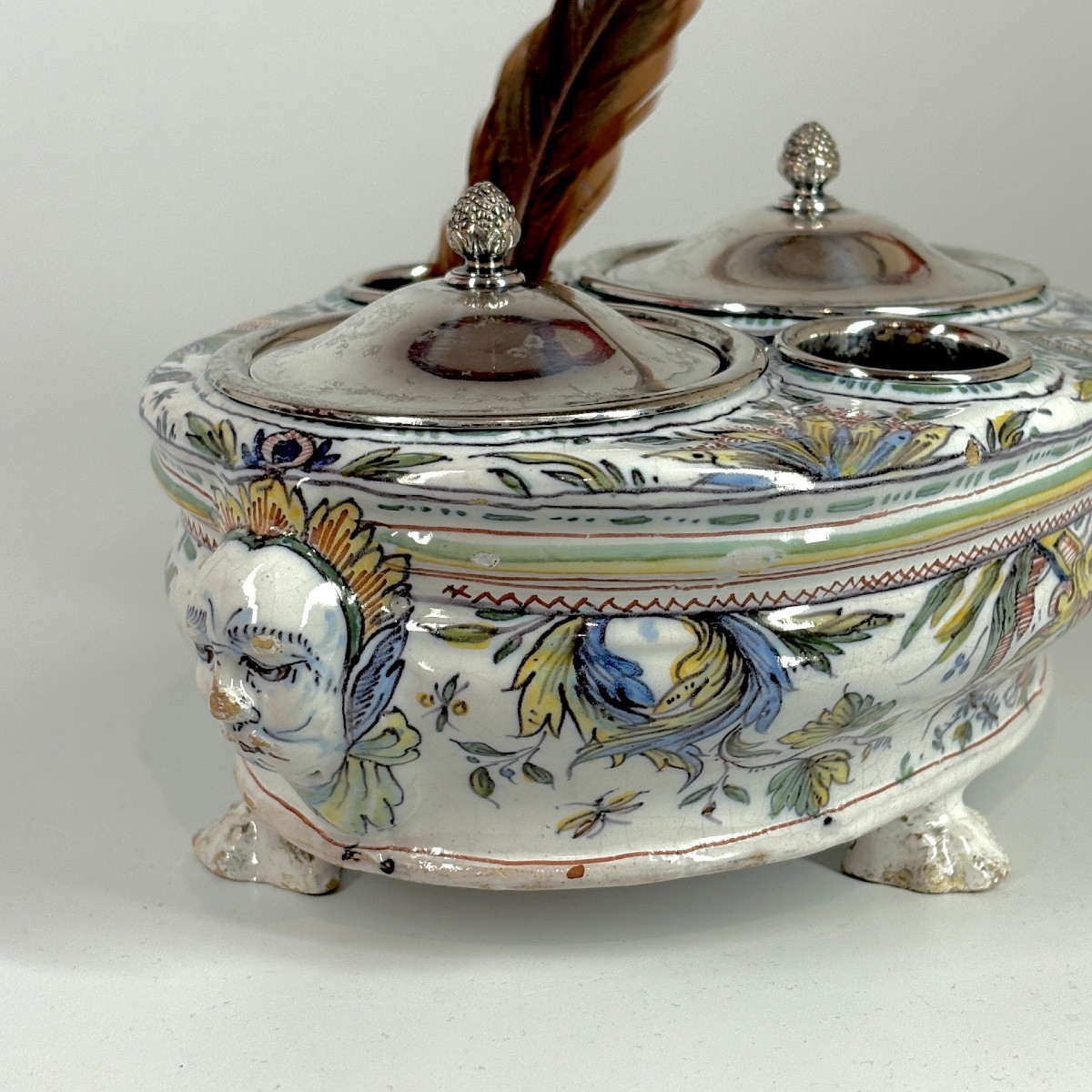 Lyon Faience Oil Cruet Mounted As A Writing Desk - Eighteenth Century-photo-1