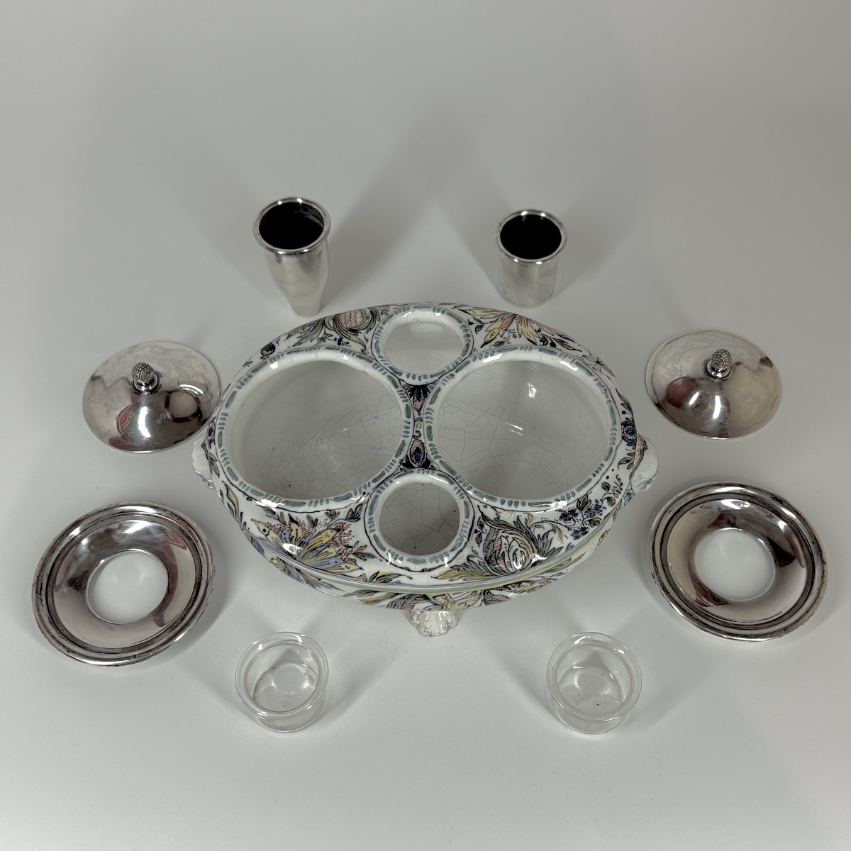 Lyon Faience Oil Cruet Mounted As A Writing Desk - Eighteenth Century-photo-3