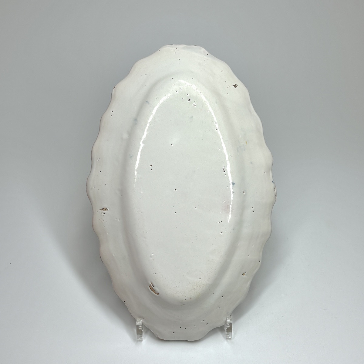 Plat ovale en faïence de Roanne - XVIIIe siècle-photo-2