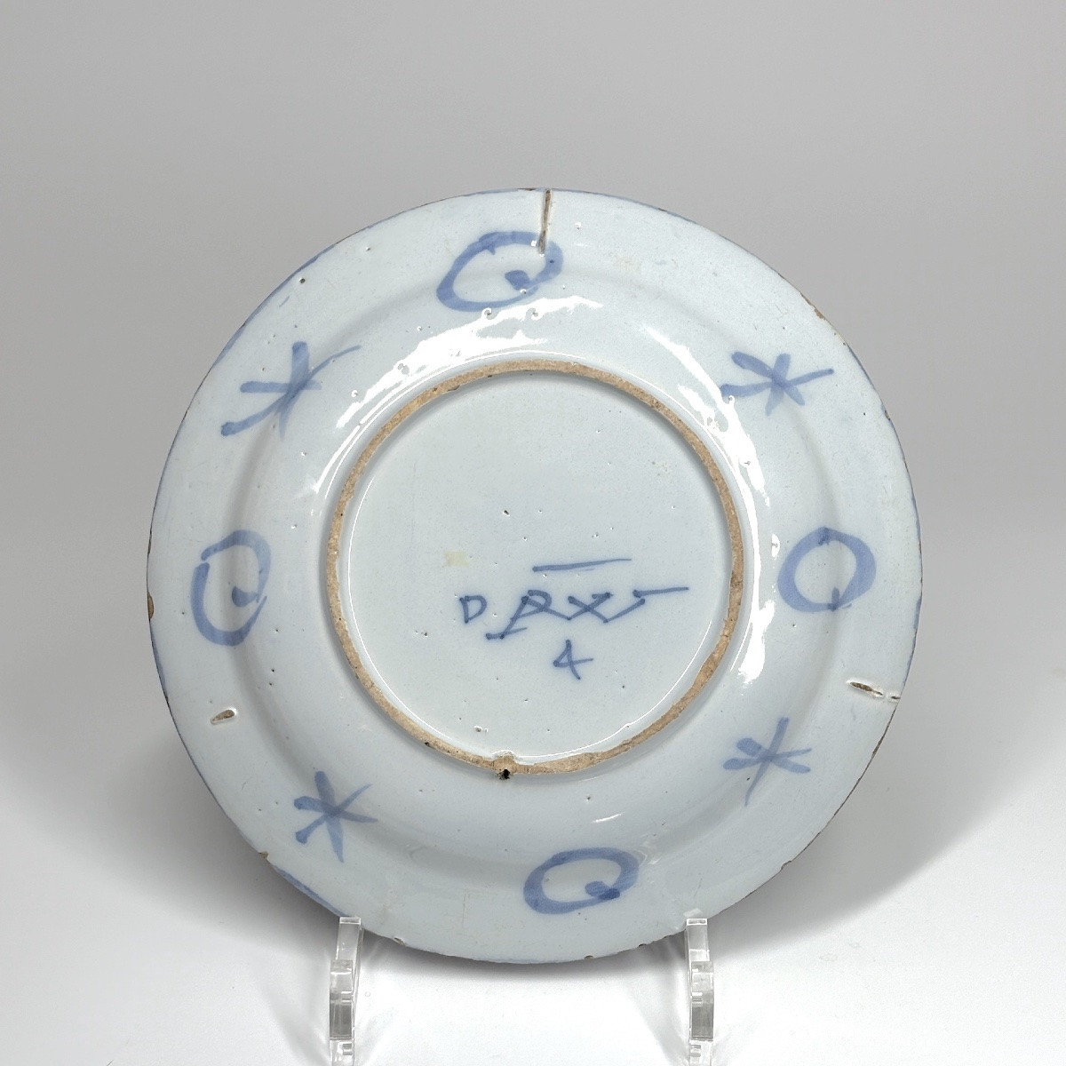 Assiette en faïence de Delft aux chinois - XVIIe siècle-photo-2