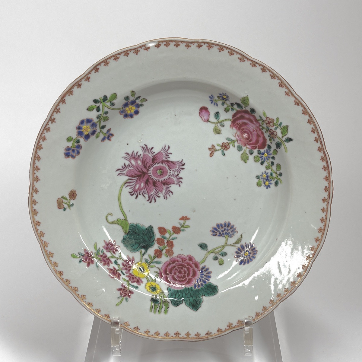 Deux paires d'assiettes en porcelaine de la compagnie de Indes - XVIIIe siècle-photo-4