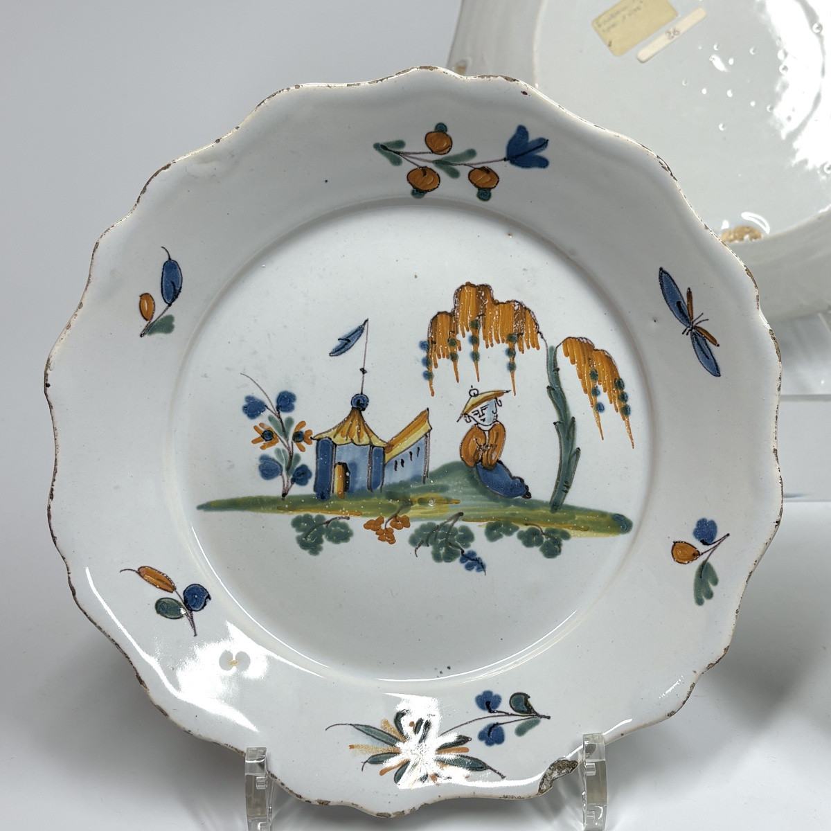 Three Nevers Earthenware Plates Decorated With Chinese Figures - 18th Century-photo-4