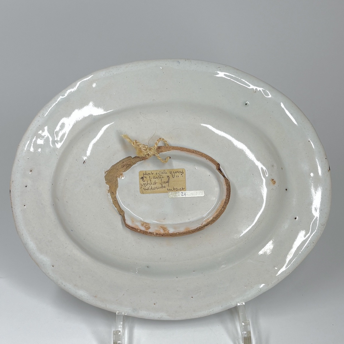 Small Oval Dish In Nevers Faënce - Early 18th Century-photo-2