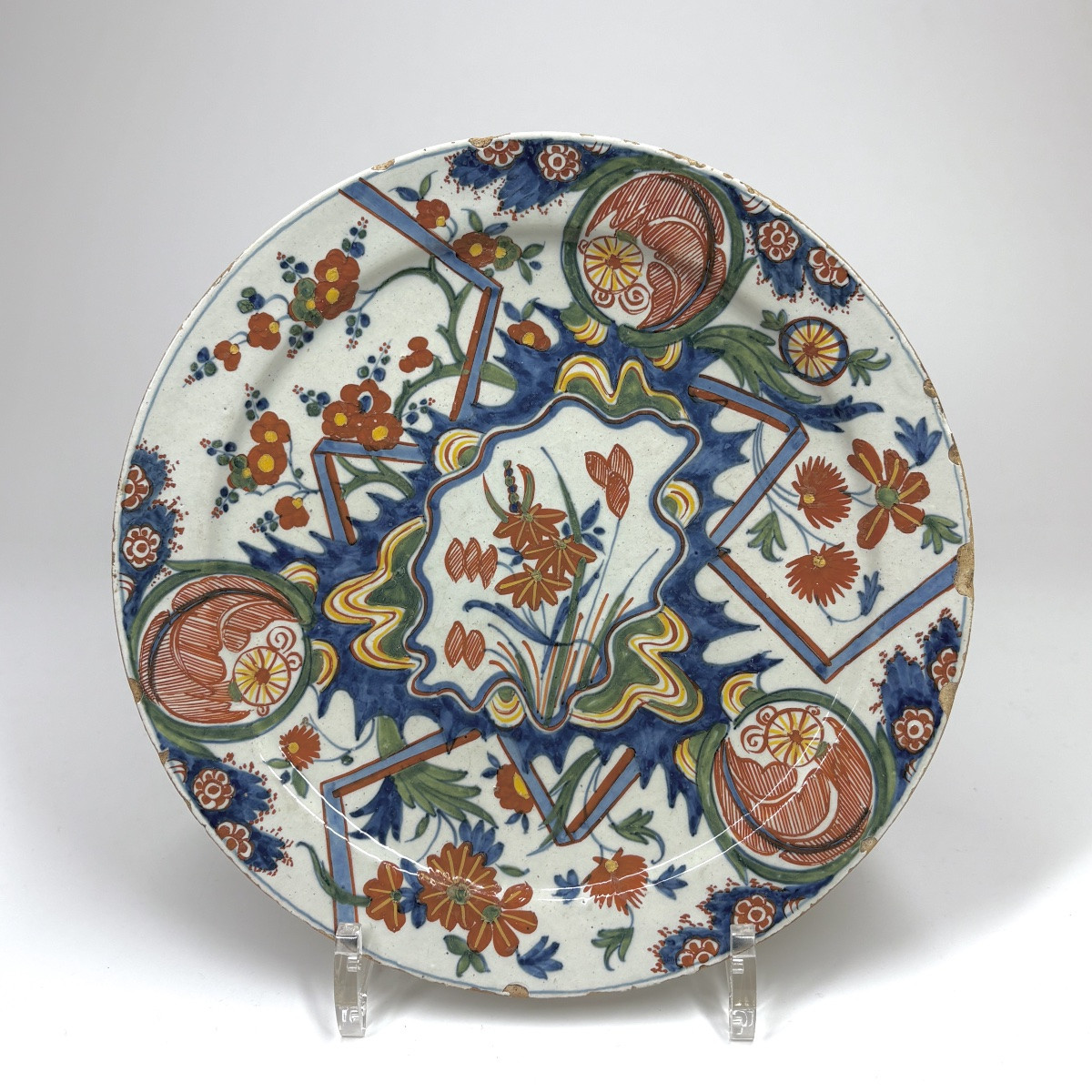 Trois assiettes en faïence de Delft - XVIIIe siècle-photo-2