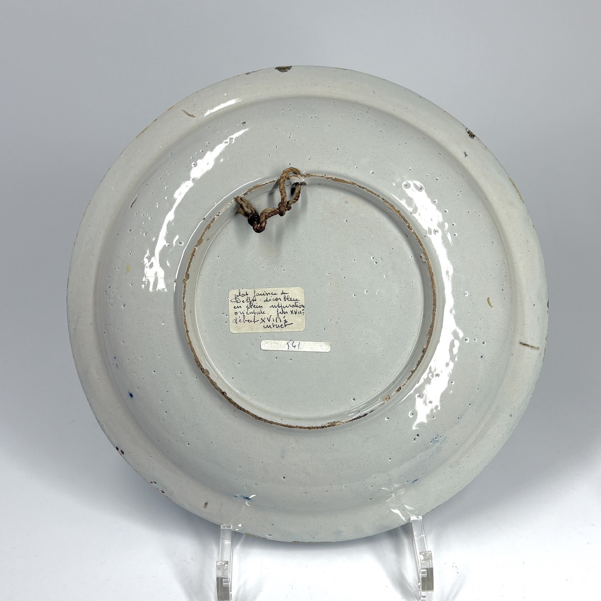 A Dish And Three Plates From Delft -18th Century-photo-3