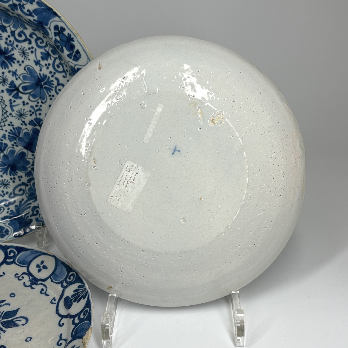 A Dish And Three Plates From Delft -18th Century-photo-1