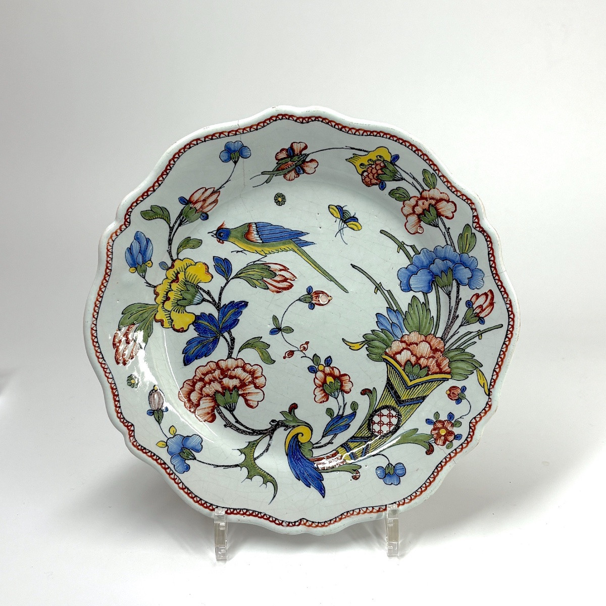 Quatre assiettes en faïence de Rouen "au carquois" - XVIIIe siècle-photo-4