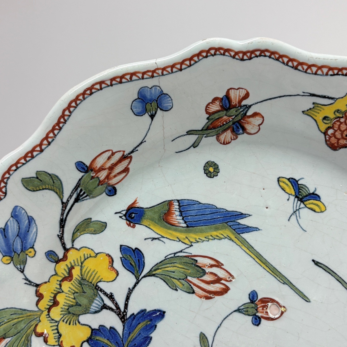 Quatre assiettes en faïence de Rouen "au carquois" - XVIIIe siècle-photo-5
