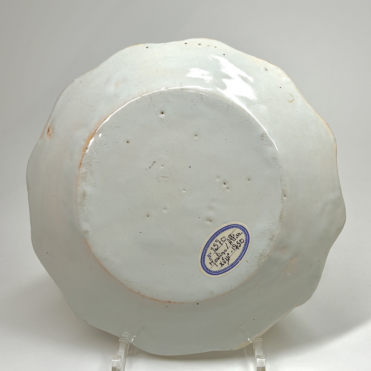 Rare assiette en faïence de Moulins - XVIIIe siècle-photo-2