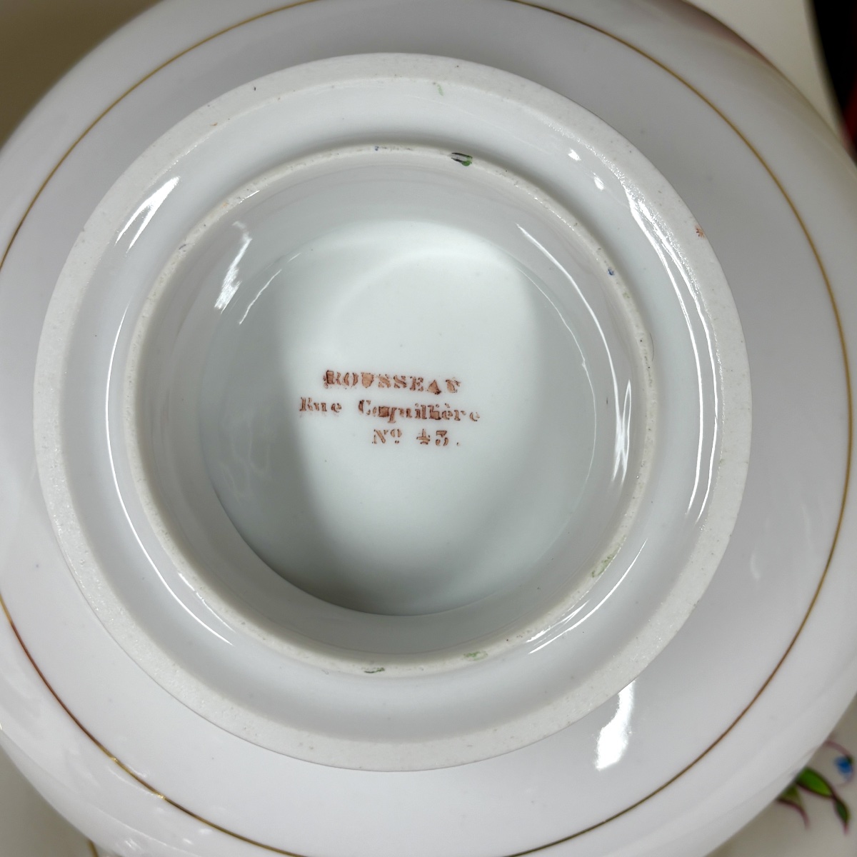 Paris - Fabrique Rousseau - Porcelain Dessert Set With Floral Decoration - 19th Century-photo-5