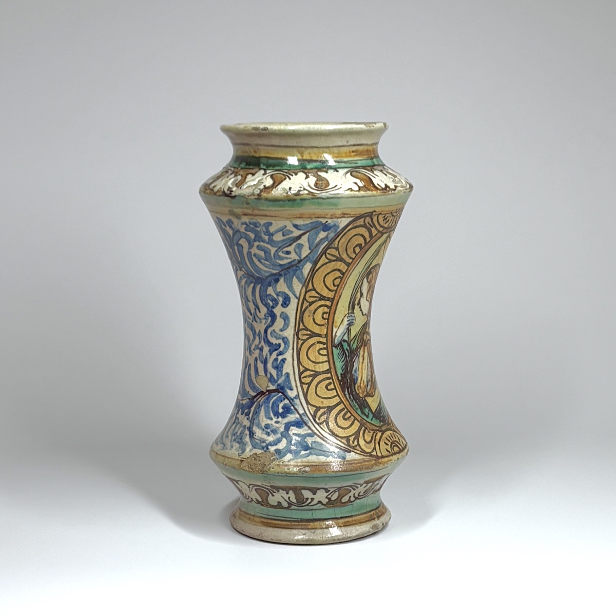 Majolica Albarello From Sciacca (sicily) — Seventeenth Century-photo-4